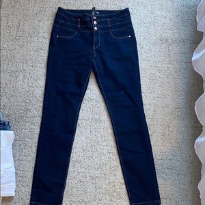 High waisted skinny jeans